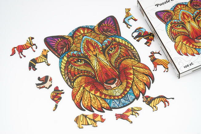 Puzzle Drewniane Premium EKO Układanka LIS 156 el. Rozmiar L