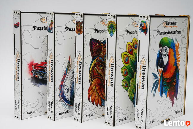 Puzzle Drewniane Premium EKO Układanka Retro Car 140 el. Roz