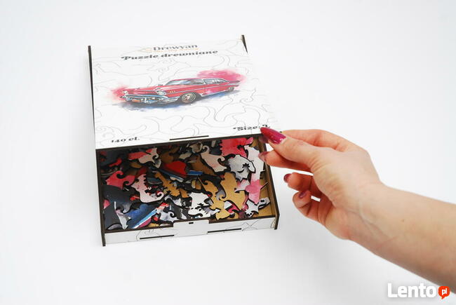 Puzzle Drewniane Premium EKO Układanka Retro Car 140 el. Roz