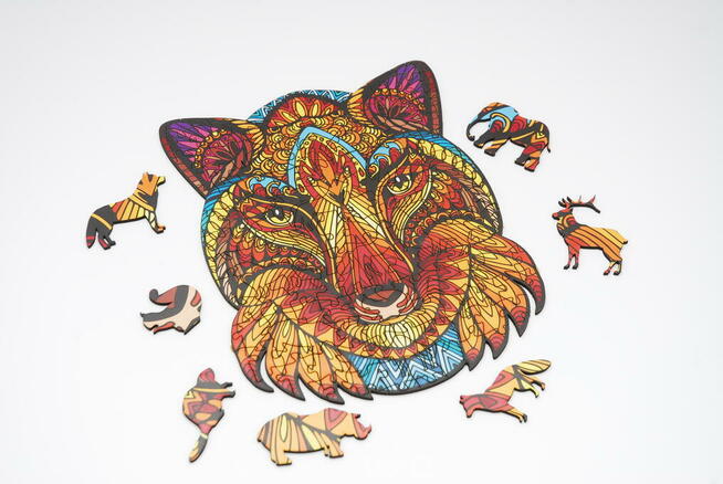 Puzzle Drewniane Premium EKO Układanka LIS 156 el. Rozmiar L