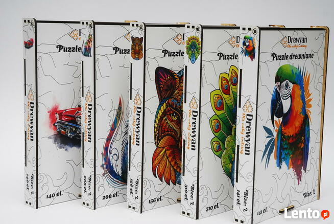 Puzzle Drewniane Premium EKO Układanka SOWA 123 el. Rozmiar