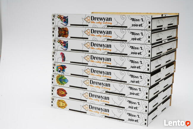 Puzzle Drewniane Premium EKO Układanka SOWA 123 el. Rozmiar