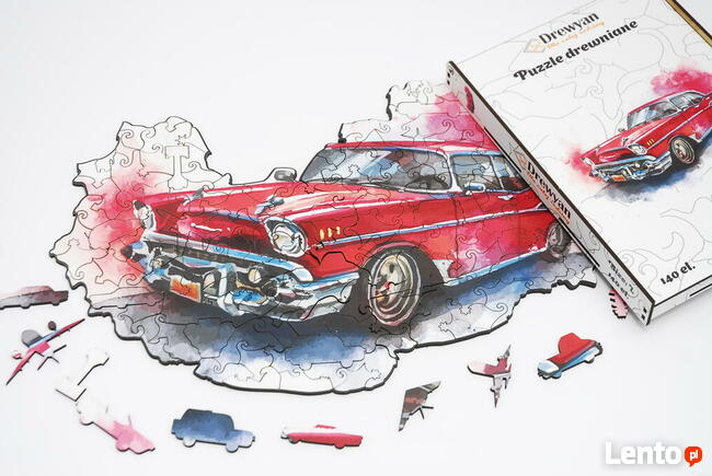 Puzzle Drewniane Premium EKO Układanka Retro Car 140 el. Roz