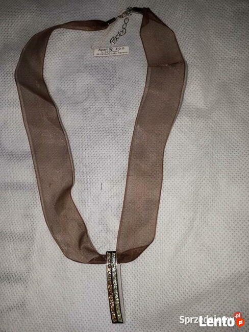 Naszyjnik srebrny Apart na satynowej tasiemce