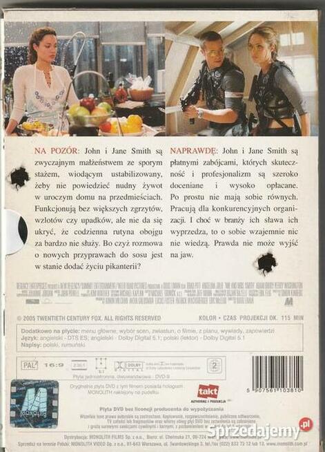 Mr & Mrs Smith Angelina Jolie Brad Pitt DVD