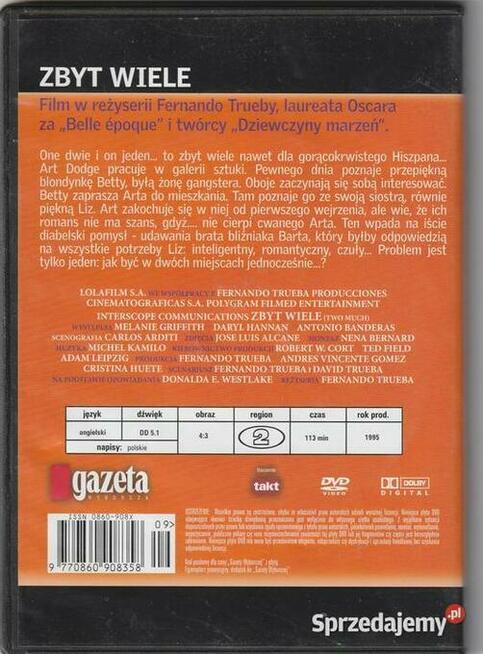 Zbyt wiele Banderas M. Griffith DVD