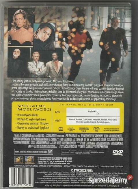 Rising Sun Connery Snipes DVD