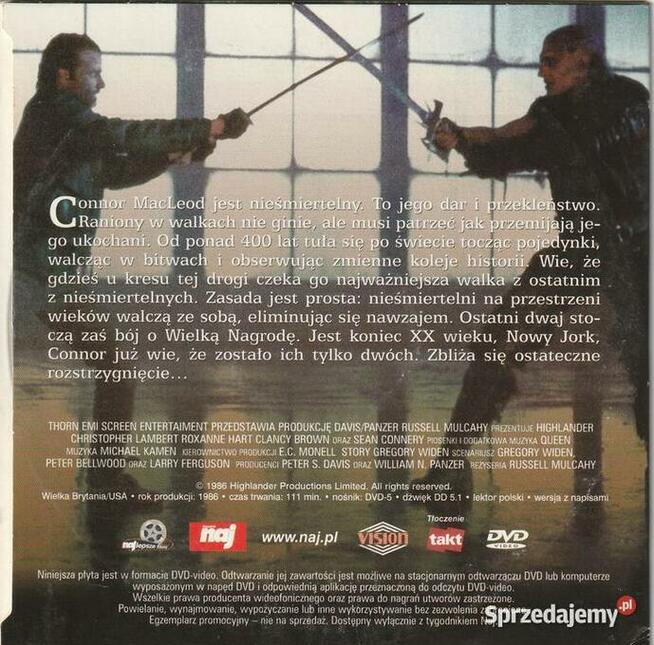 NIEŚMIERTELNY SEAN CONNERY płyta DVD