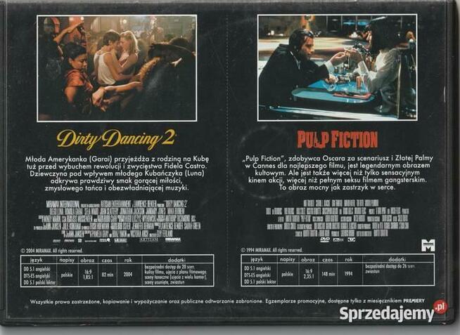 Wielka kolekcja hitów Pulp Fiction Dirty Dancing 2