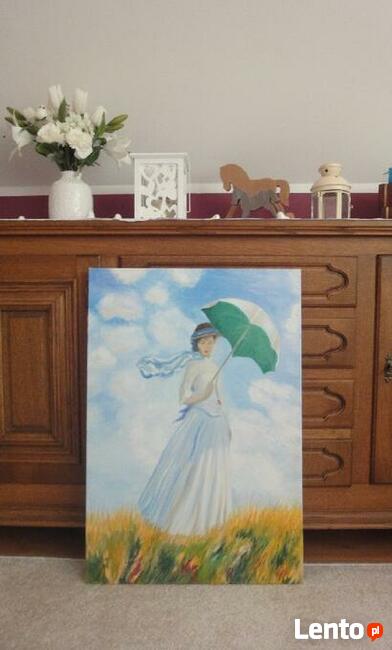 Obraz olejny reprodukcja Claude Monet - kobieta z parasolką