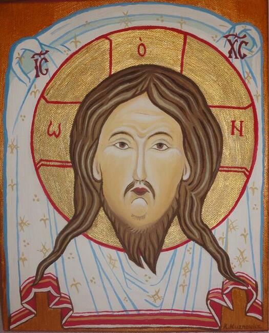 obraz olejny Mandylion ikona oblicze Jezus Chrystus