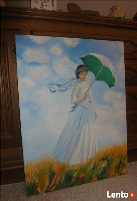 Obraz olejny reprodukcja Claude Monet - kobieta z parasolką