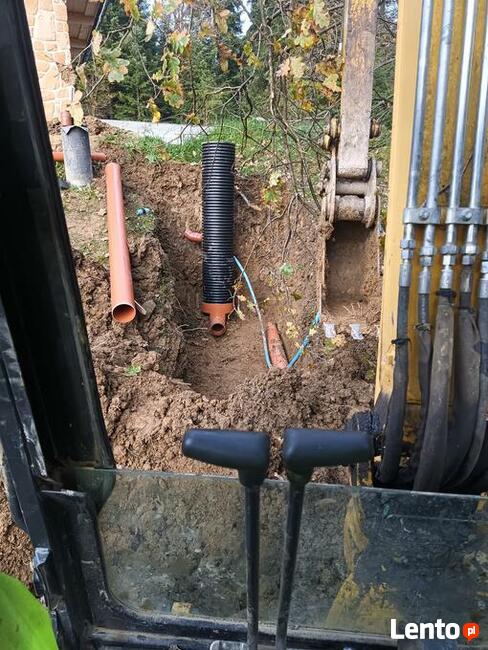 Usługi koparką , roboty ziemne , wycinka drzew, piaskowanie