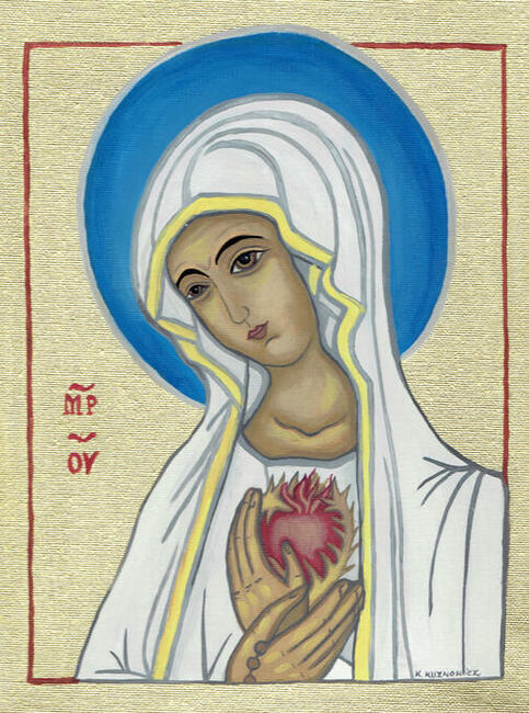obraz olejny Matka Boża Fatimska ikona Maryja Matka Boska