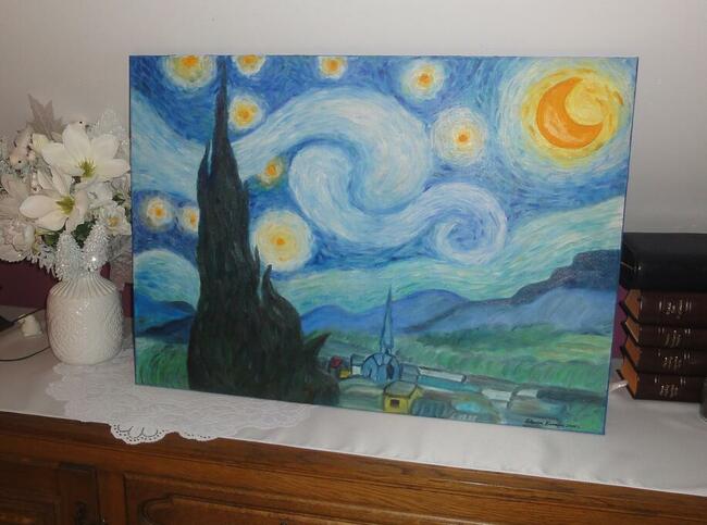 Obraz olejny Van Gogh Gwiaździsta noc pejzaż