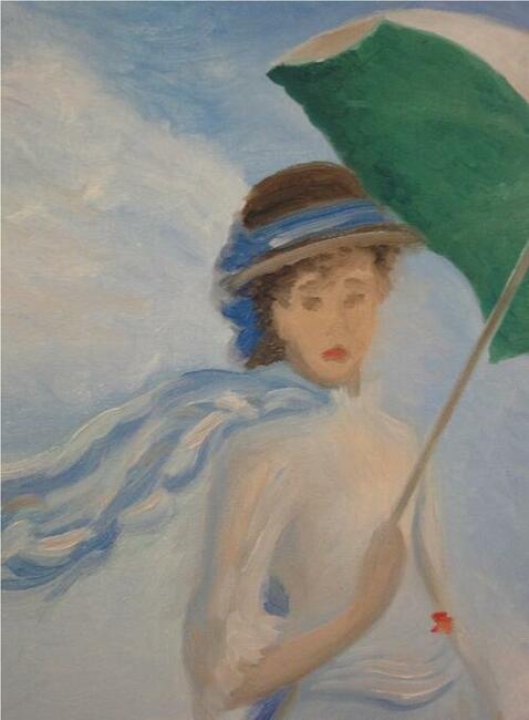 Obraz olejny reprodukcja Claude Monet - kobieta z parasolką