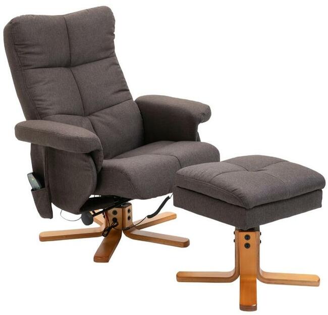 Fotel masujący że schowkiem na podnóżek