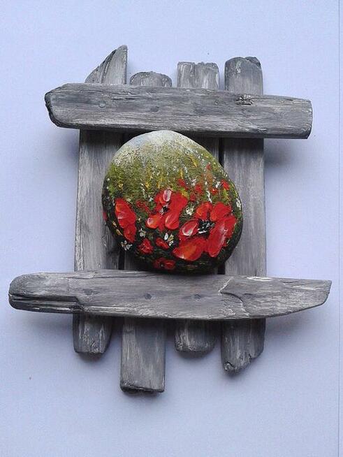 Kwiaty. Obraz na desce sosnowej