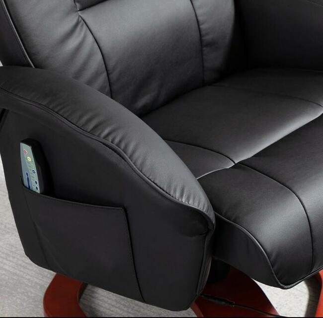 Fotel masujący z podnóżkiem 10 punktów masażu