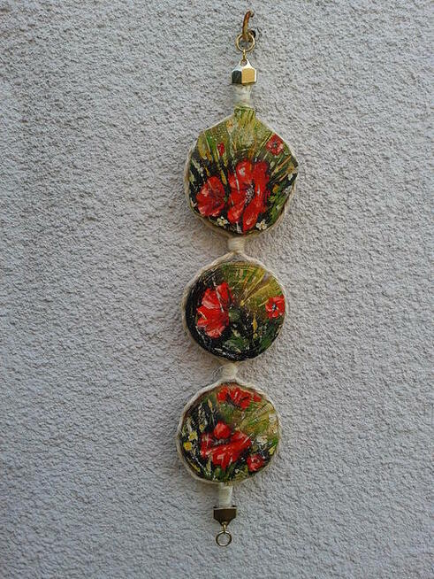 Kwiaty. Obraz na desce sosnowej