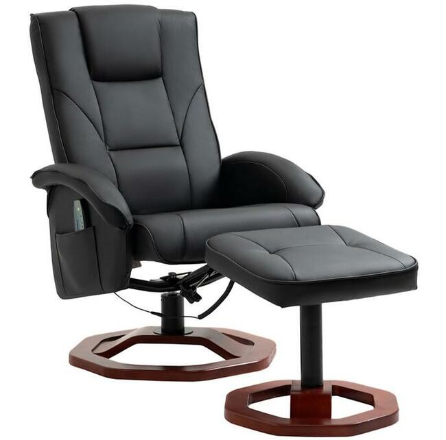 Fotel masujący z podnóżkiem 10 punktów masażu