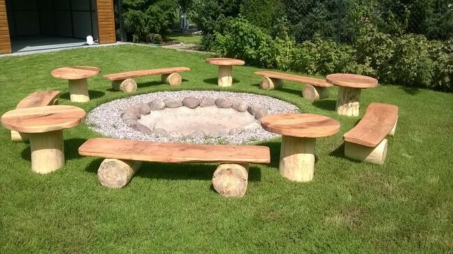 Ławki do ogniska biesiadne