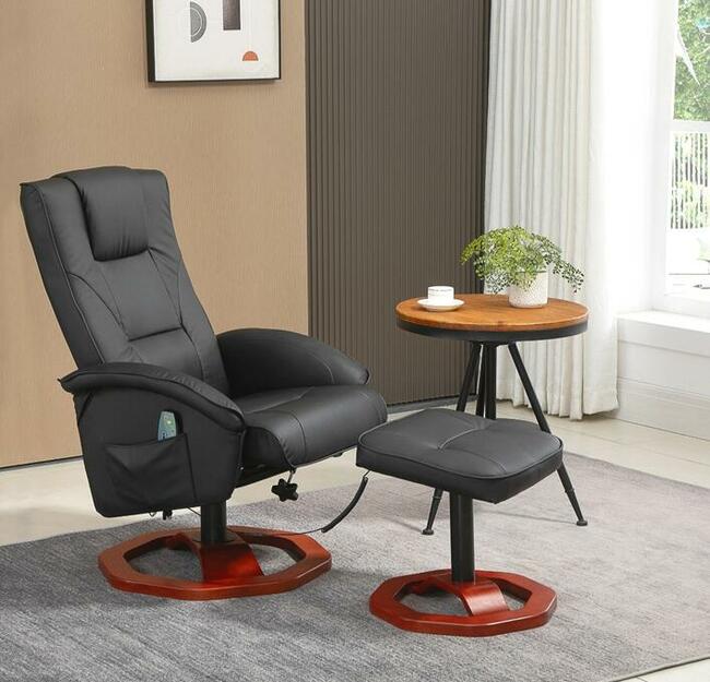 Fotel masujący z podnóżkiem 10 punktów masażu