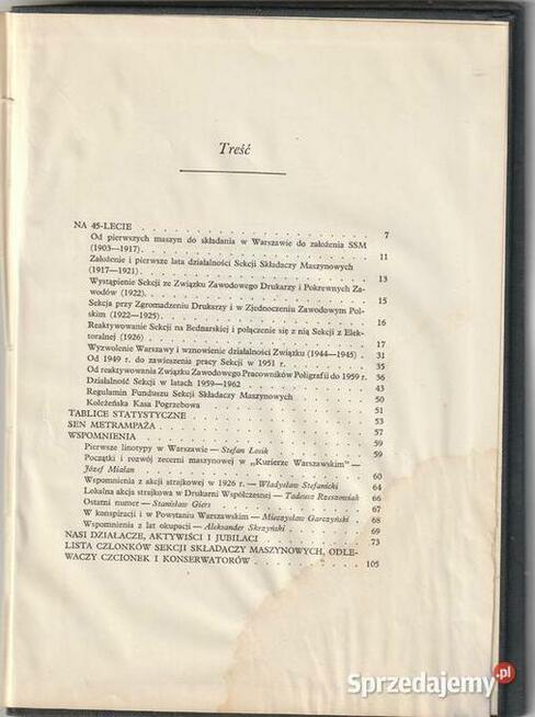 45 lat działalności sekcji składaczy maszynowych