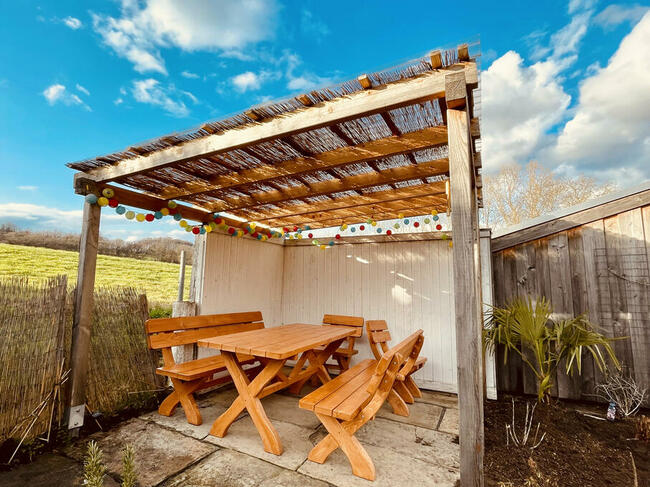 Meble ogrodowe drewniane komplet BOB świerk