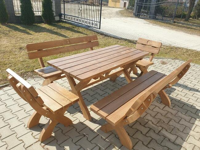 Meble ogrodowe drewniane komplet BOB świerk
