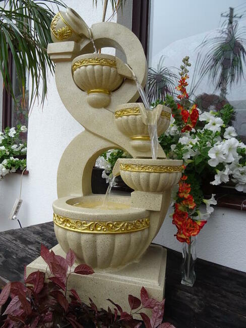 FONTANNA OGRODOWA 8 wys. 108 cm !!! ośw. LED !