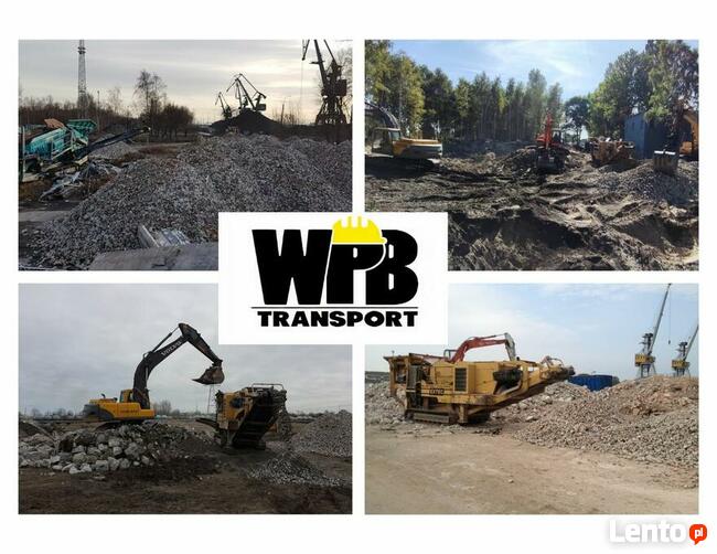 Rozbiórki, wyburzenia, wykopy, kruszenie gruzu