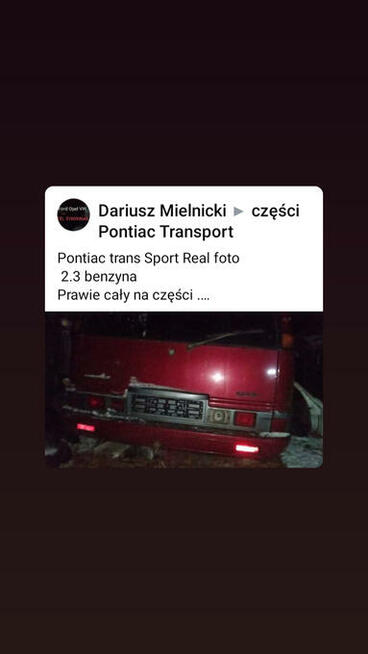 PONTIAC TRAN-SPORT-CZĘŚCI