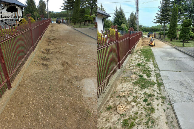 Wycinka drzew Usługi ogrodnicze Frezowanie pni