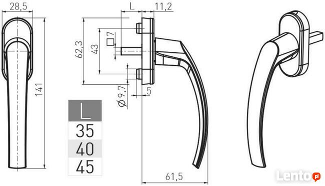Klamka Okienna Victory Aluminiowa