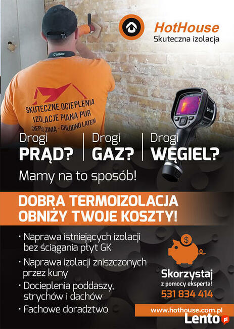 Ocieplenia, Izolacje Piana PUR, Celuloza - NAPRAWA PO KUNIE