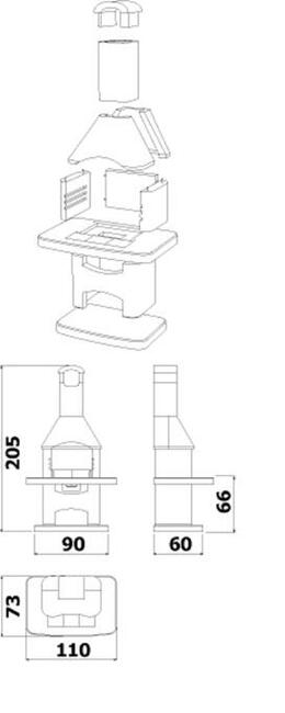 Grill Ogrodowy Norman Atlas / czarny granit, PROMOCJA