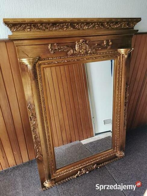 Barokowe Lustro 133x97 Drewniana rama Retro Vintage Glamour