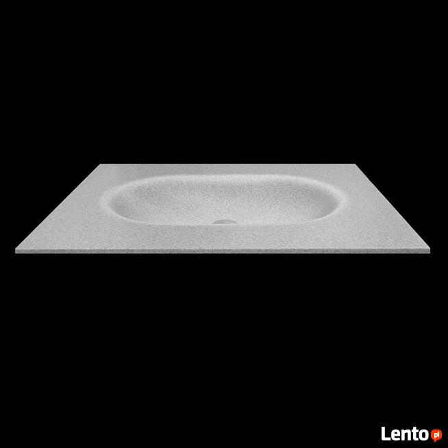 Umywalka wygięta bezpośrednio z blatu kompozytowego
