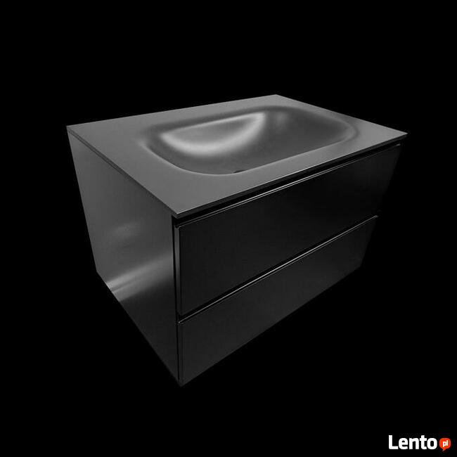 Szafka łazienkowa z blatem i umywalką (solid surface)