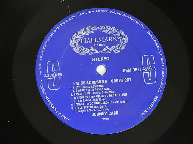 Johnny Cash – Im So Lonesome I Could Cry Vinyl LP 1970 r.