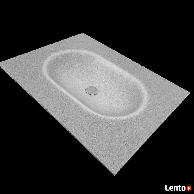 Umywalka wygięta bezpośrednio z blatu kompozytowego