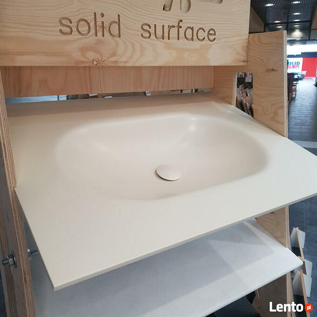Umywalka łazienkowa wygięta bezpośrednio z blatu 80x60x1.2cm