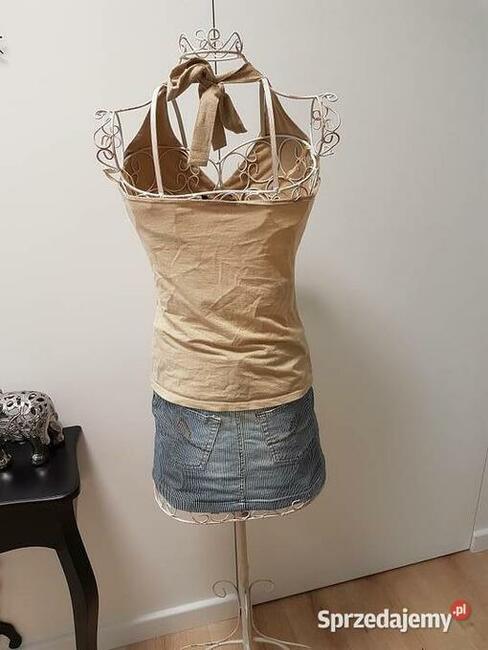 Piękna, złota bluzka, rozm. 40, koraliki