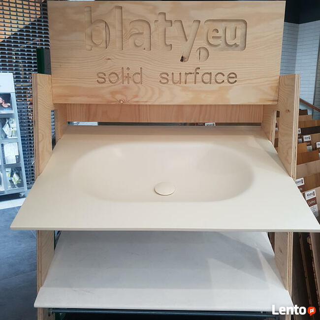 Umywalka łazienkowa wygięta bezpośrednio z blatu 80x60x1.2cm