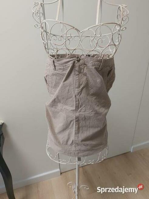 Beżowa, spódniczka w kratkę, rozm. 36/38