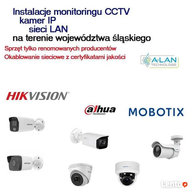 Instalacja montaż monitoringu CCTV, sieci LAN, wideodomofony