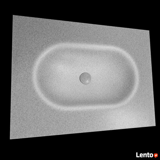 Umywalka wygięta bezpośrednio z blatu kompozytowego