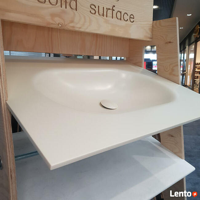 Umywalka łazienkowa wygięta bezpośrednio z blatu 80x60x1.2cm
