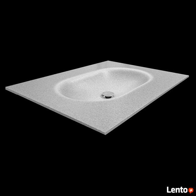 Umywalka wygięta bezpośrednio z blatu kompozytowego